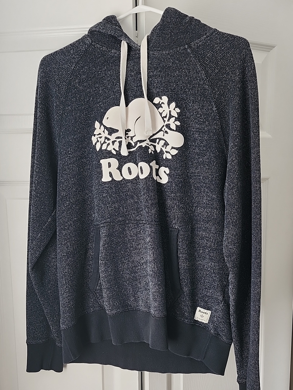 Roots Salt and Pepper Hoodie with White Logo